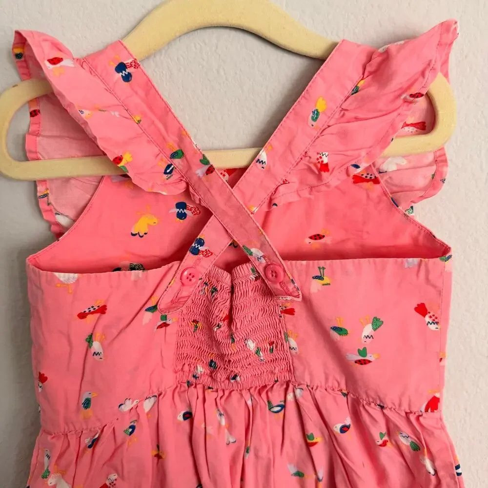 Hanna Andersson Pink Bird Girls Sundress